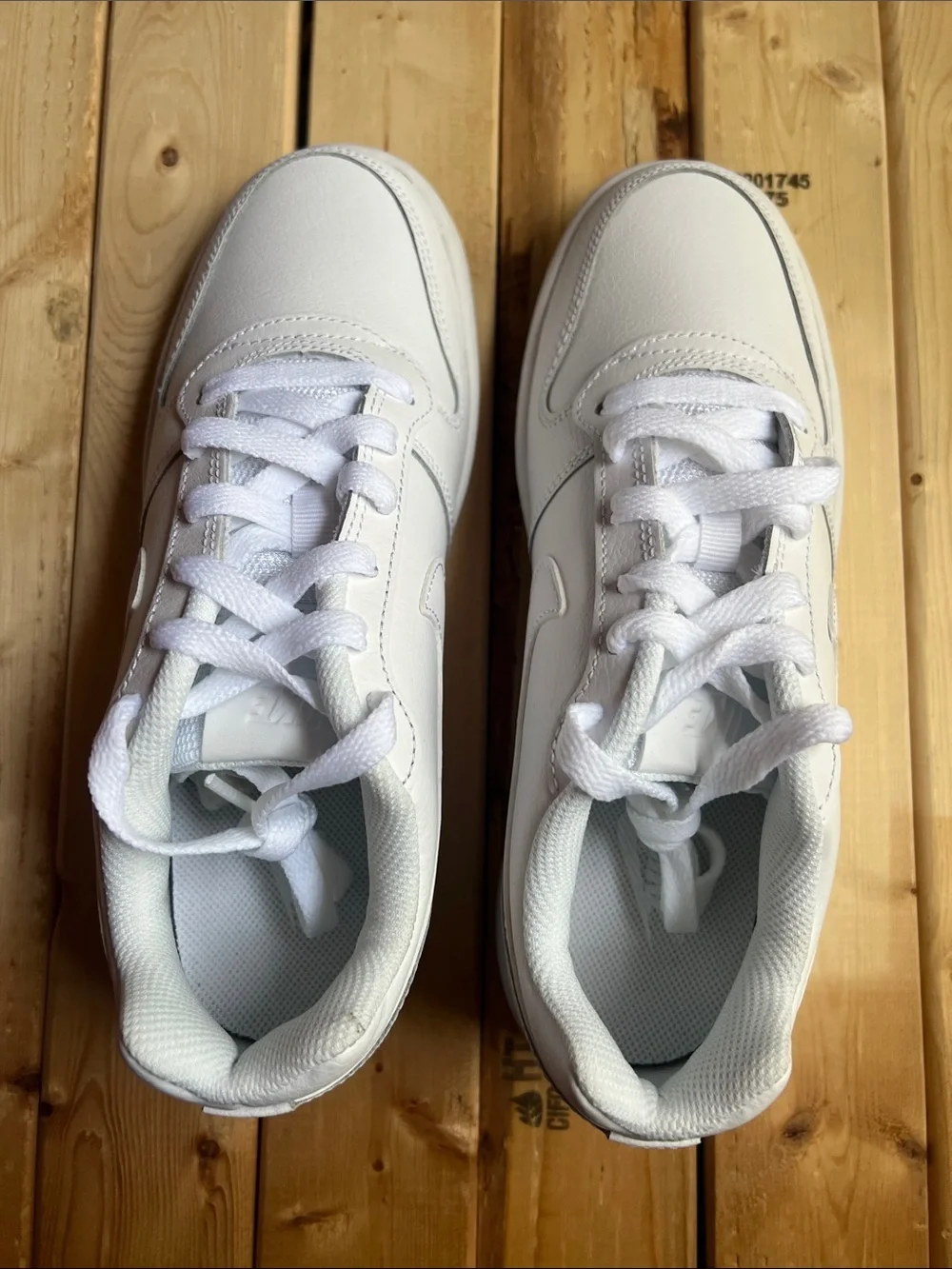 Nike All-White Leather Sneakers